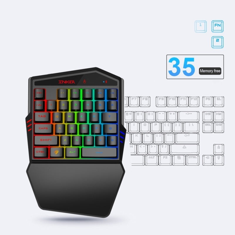 Bluetooth Gaming Keyboard & Mouse Set | Phone Holder