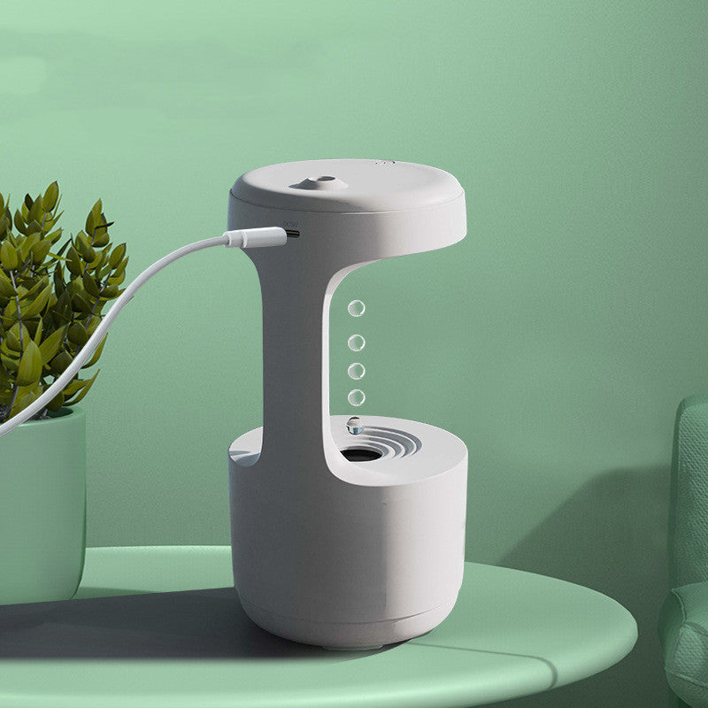 Water Drop Anti-Gravity Humidifier with Clock & LED Display | USB Ultrasonic Aroma Diffuser