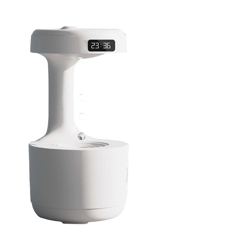 Water Drop Anti-Gravity Humidifier with Clock & LED Display | USB Ultrasonic Aroma Diffuser
