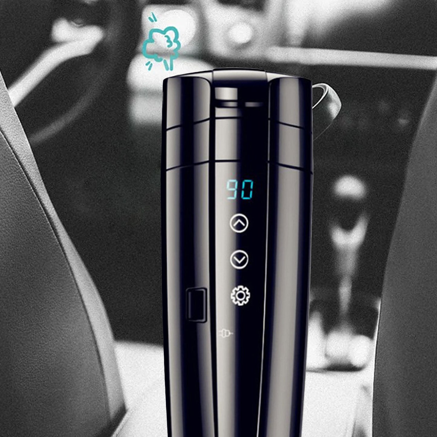 Intelligent Electric Car Heating Mug | 12V/24V Stainless Steel Travel Cup