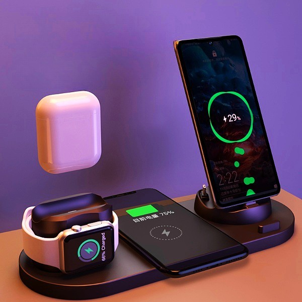 6-in-1 Wireless Charging Dock Station for Multiple Devices