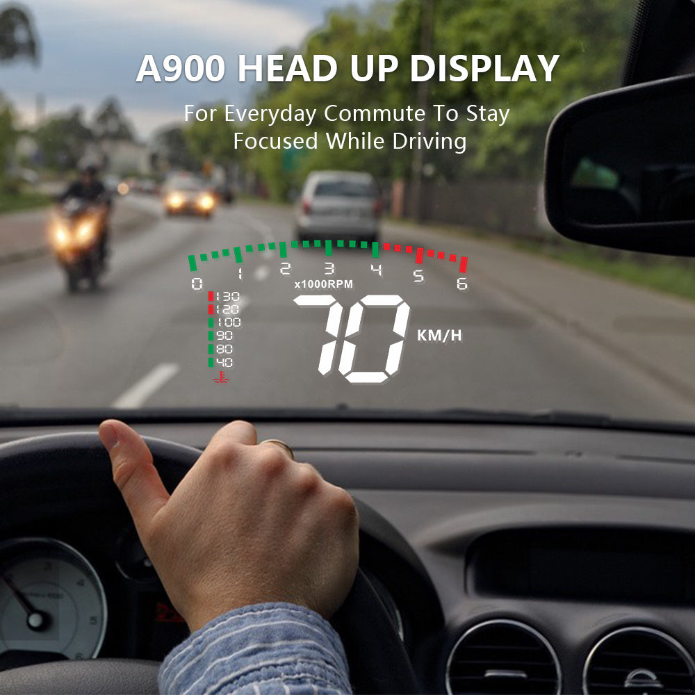 HD Car Head-Up Display | 3.5" LED Speed Projector with OBD Connection