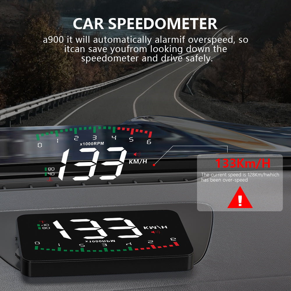 HD Car Head-Up Display | 3.5" LED Speed Projector with OBD Connection