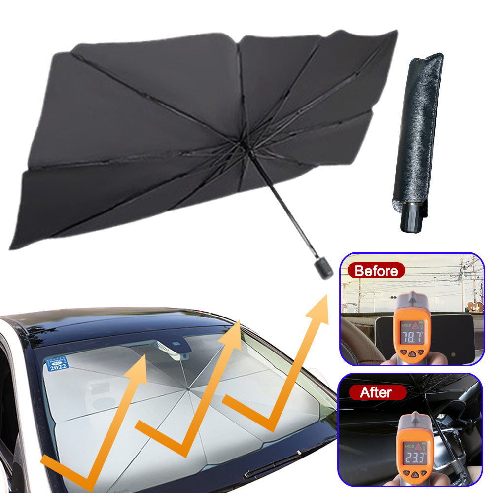 Foldable Car Windshield Sun Shade Umbrella | UV & Heat Protection
