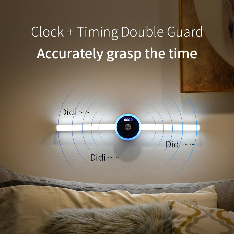 Smart Sensor Cabinet Light with Clock & Timer | Rechargeable LED Lamp