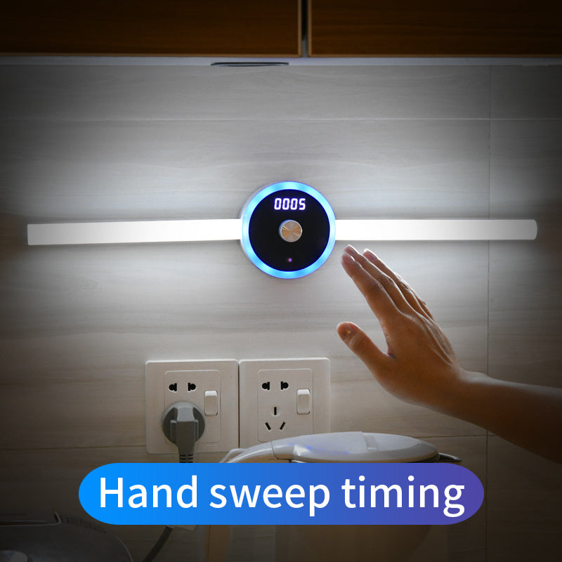Smart Sensor Cabinet Light with Clock & Timer | Rechargeable LED Lamp
