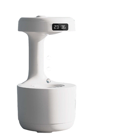 Water Drop Anti-Gravity Humidifier with Clock & LED Display | USB Ultrasonic Aroma Diffuser
